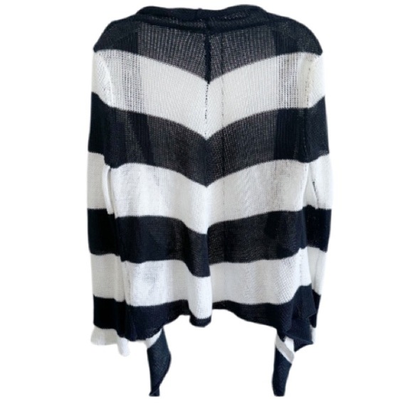 Rip Curl Cardigan Black/White Wide Stripe Open Front Sz Small/8 - Picture 2 of 9